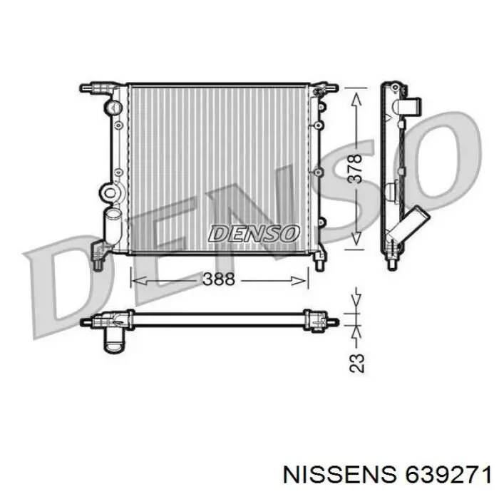Радіатор основний Nissens 639271 ціна, від 38.29 USD
