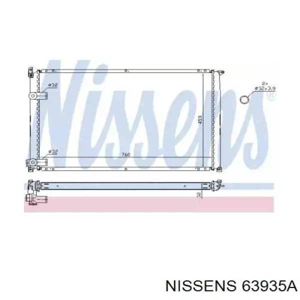 Радіатор основний Nissens 63935A ціна, від 130.95 USD