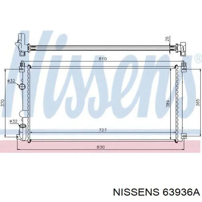 Радіатор основний Nissens 63936A ціна, від 78.33 USD