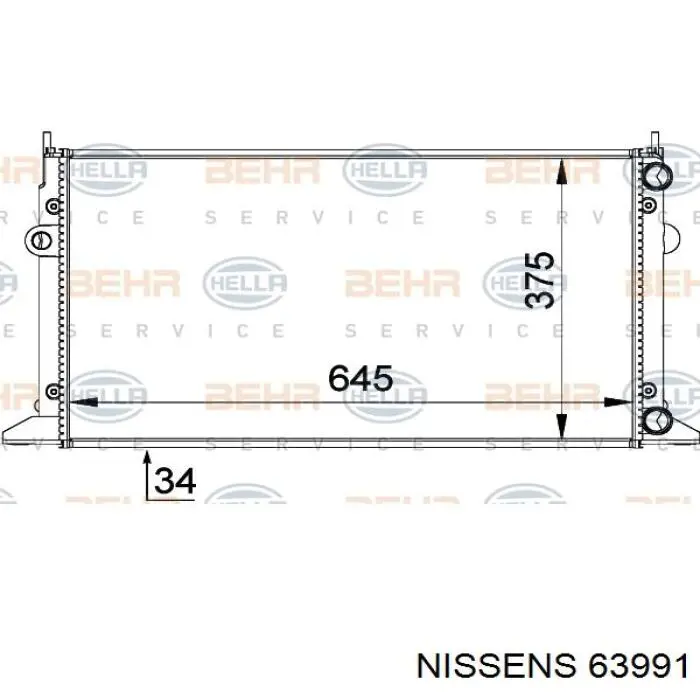 Радіатор основний Nissens 63991 ціна, від 56.62 USD