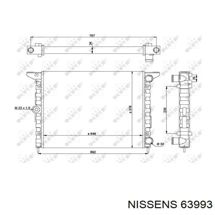 63993 Nissens Радіатор охолодження двигуна