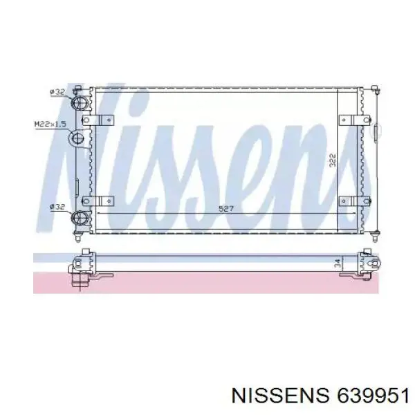 639951 Nissens радіатор охолодження двигуна