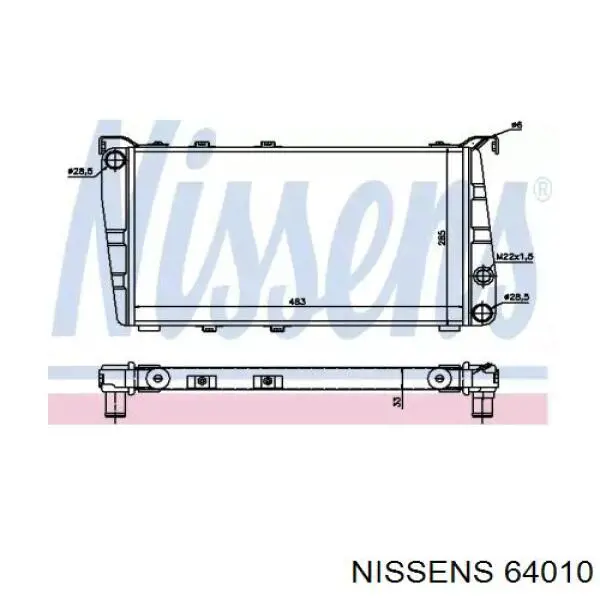 Радіатор охолодження Nissens 64010