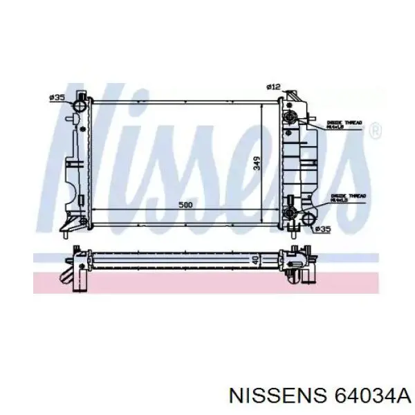 Радіатор 64034A Nissens