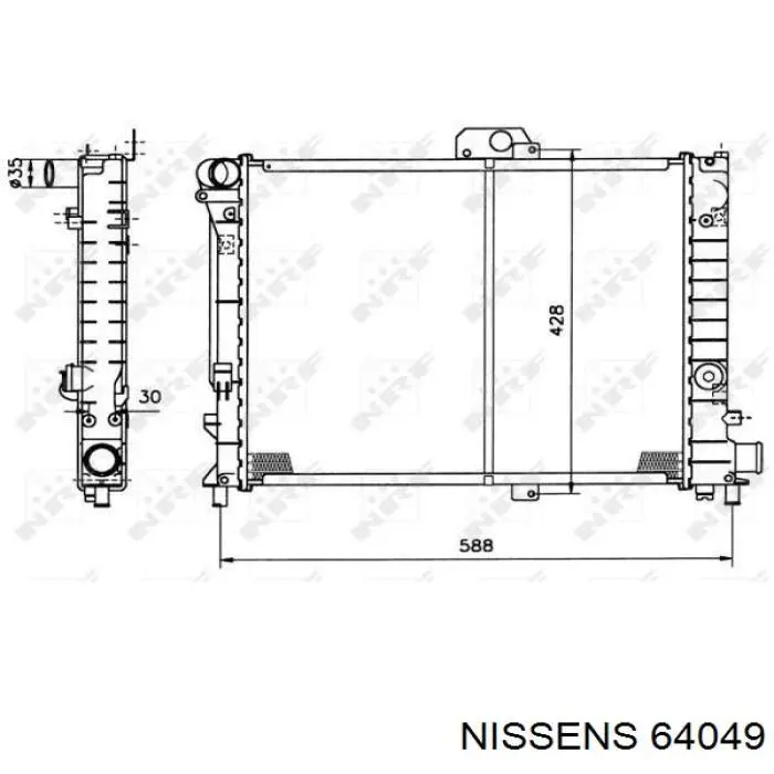 64049 Nissens радіатор охолодження двигуна
