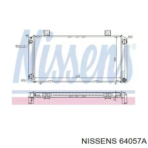 Радіатор охолодження Nissens 64057A