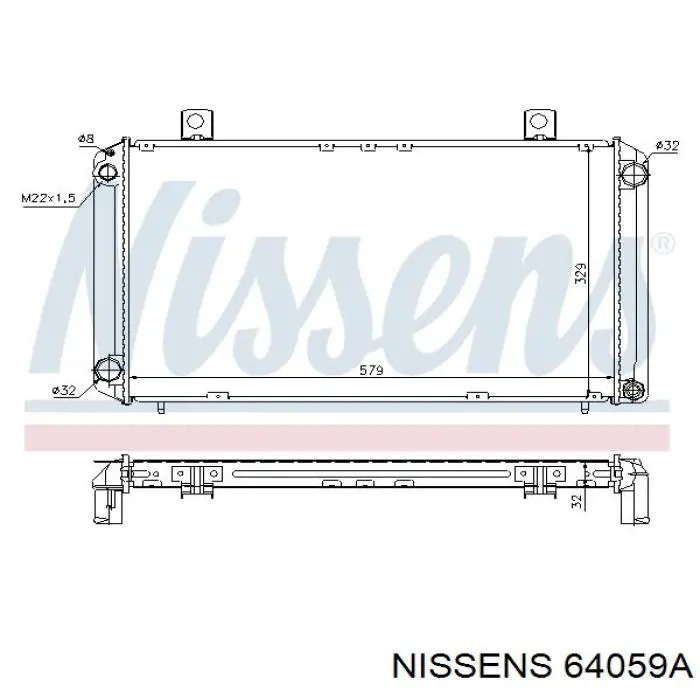 Купити 64057A Nissens Радіатор двигуна