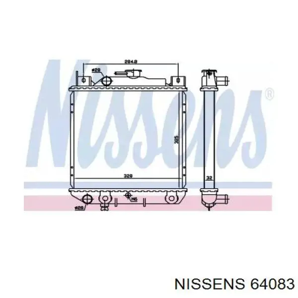 64083 Nissens радіатор охолодження двигуна