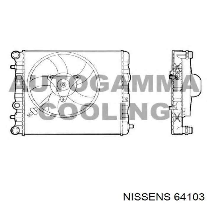 Купити 64103 Nissens Радіатор двигуна