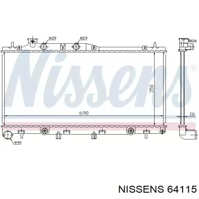 64115 Nissens радіатор охолодження двигуна