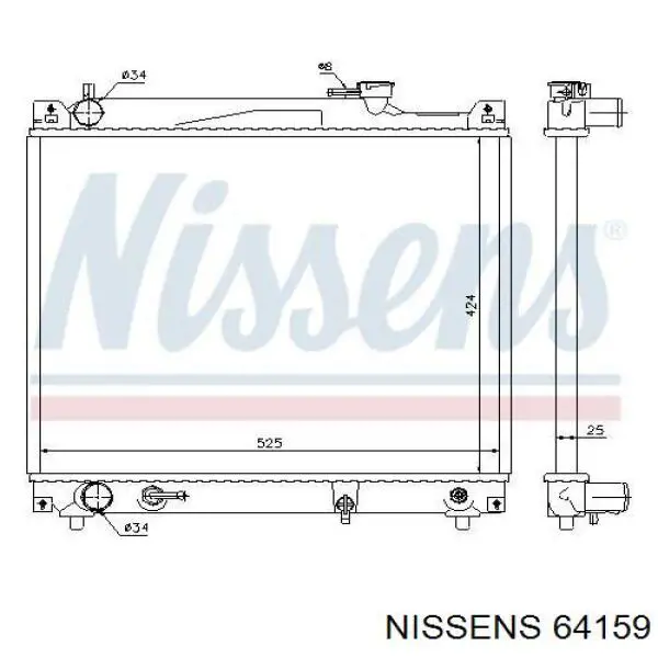 64159 Nissens радіатор охолодження двигуна