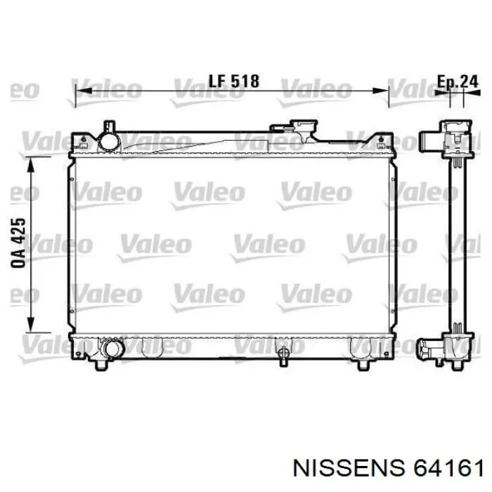 Радіатор охолодження двигуна 64161 Nissens