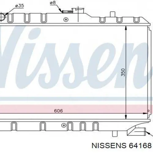 Радіатор основний Nissens 64168 ціна, від 113.33 USD
