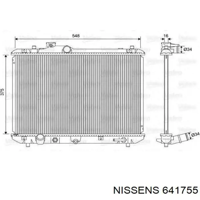 641755 Nissens радіатор охолодження двигуна