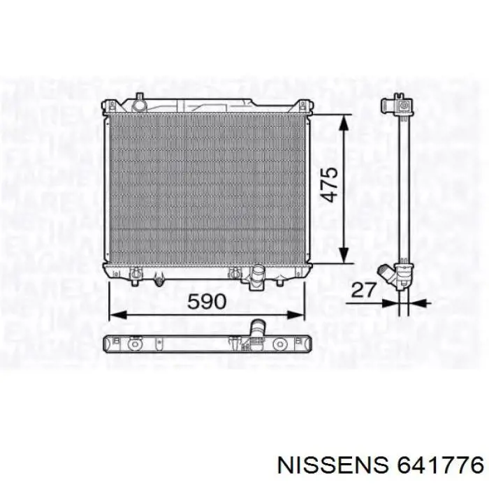 Радіатор основний Nissens 641776 ціна, від 149.79 USD