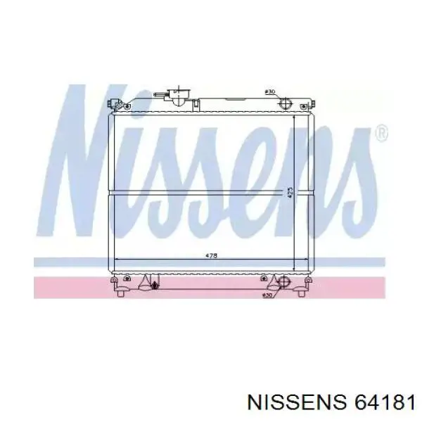Купити 64181 Nissens Радіатор двигуна