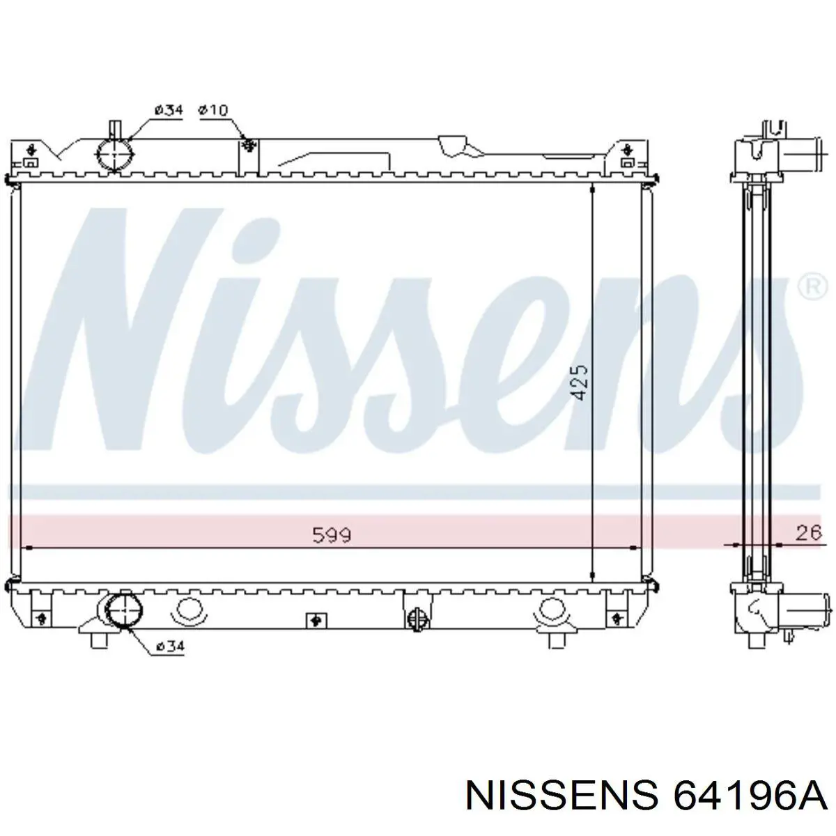 64196A Nissens радіатор охолодження двигуна