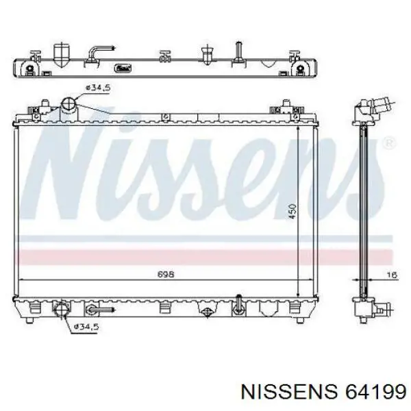 64199 Nissens радіатор охолодження двигуна