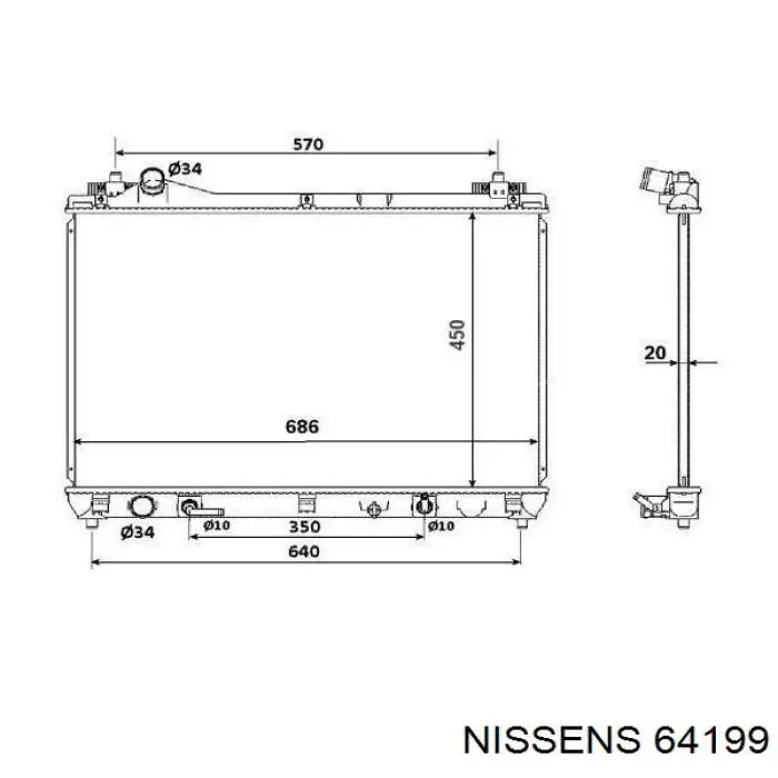 Купити 64199 Nissens Радіатор двигуна