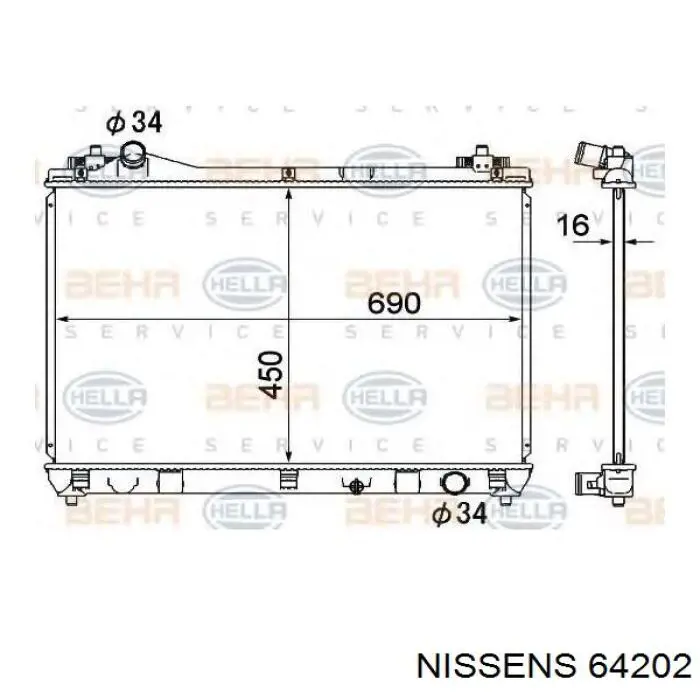 Купити 64202 Nissens Радіатор двигуна
