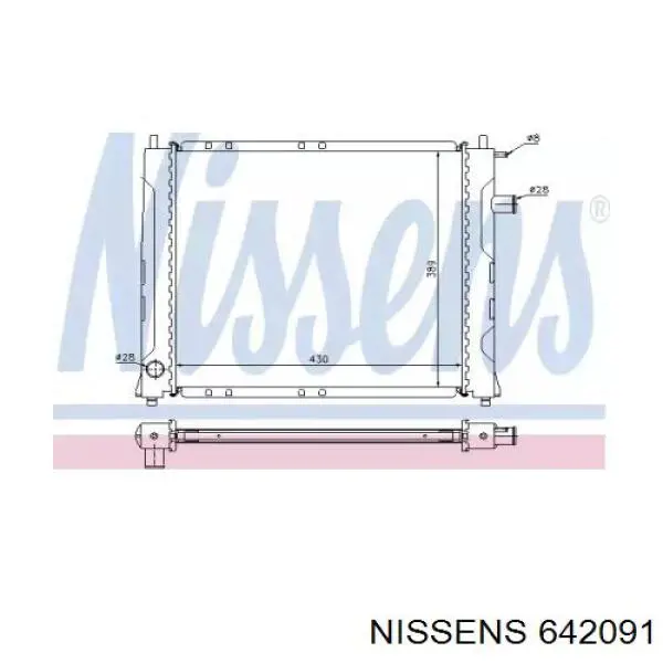 Радіатор основний Nissens 642091 ціна, від 63.44 USD