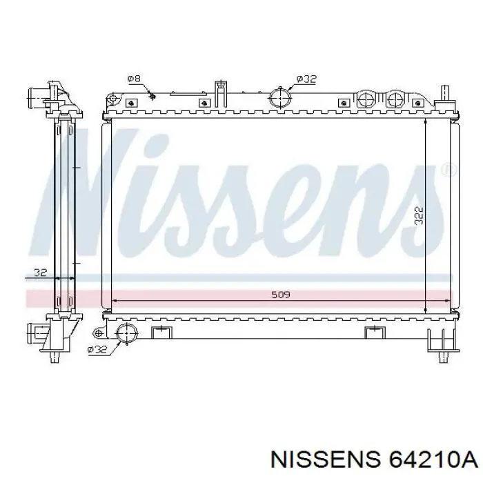 64210A Nissens радіатор охолодження двигуна