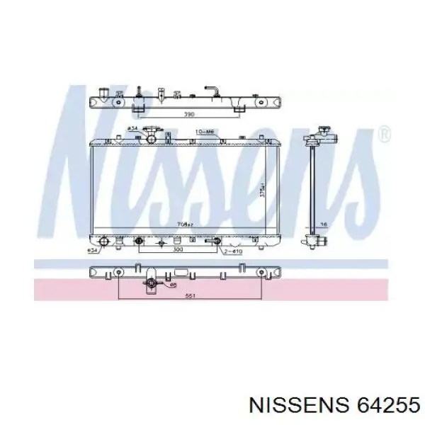 64255 Nissens радіатор охолодження двигуна