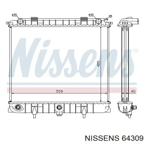 64309 Nissens радіатор охолодження двигуна