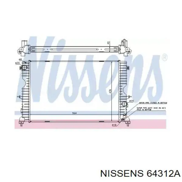 64312A Nissens радіатор охолодження двигуна