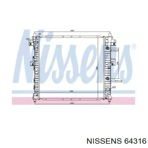 Радіатор охолодження двигуна 64316 Nissens