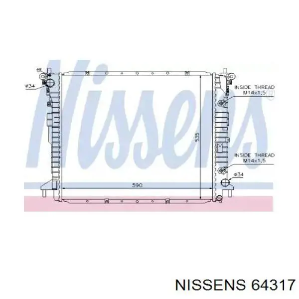 Радіатор охолодження Nissens 64317
