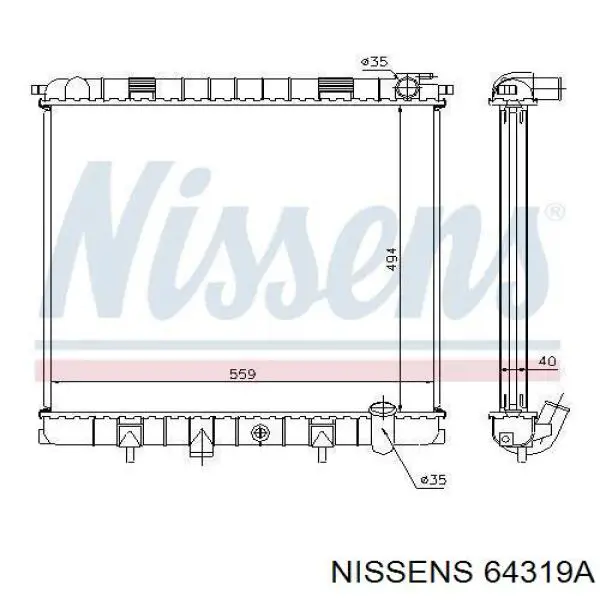 64319A Nissens радіатор охолодження двигуна