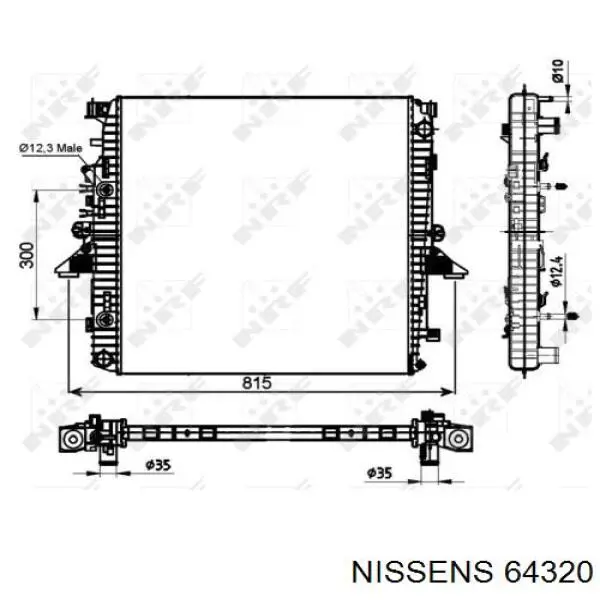 Радіатор охолодження двигуна 64320 Nissens