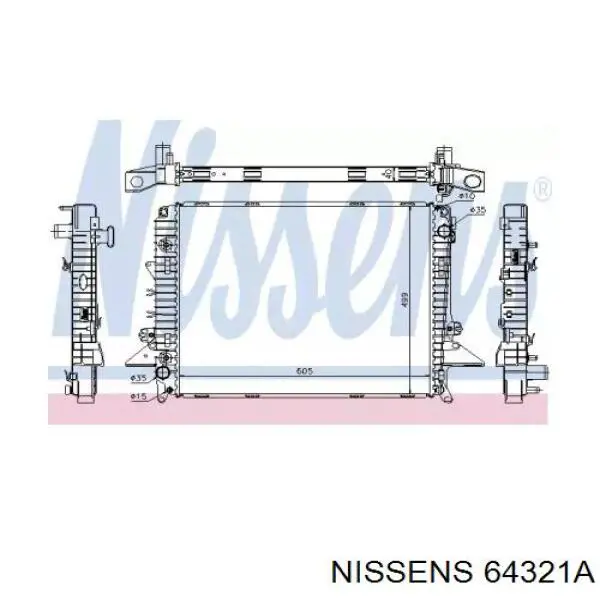 Радіатор охолодження двигуна 64321A Nissens