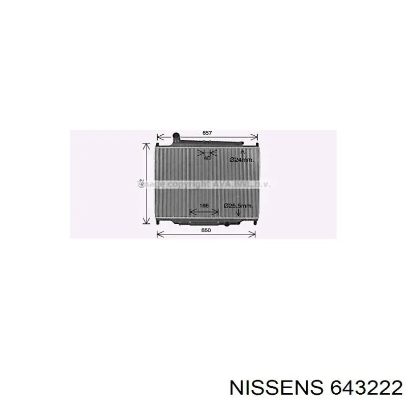 Купити 643222 Nissens Радіатор двигуна