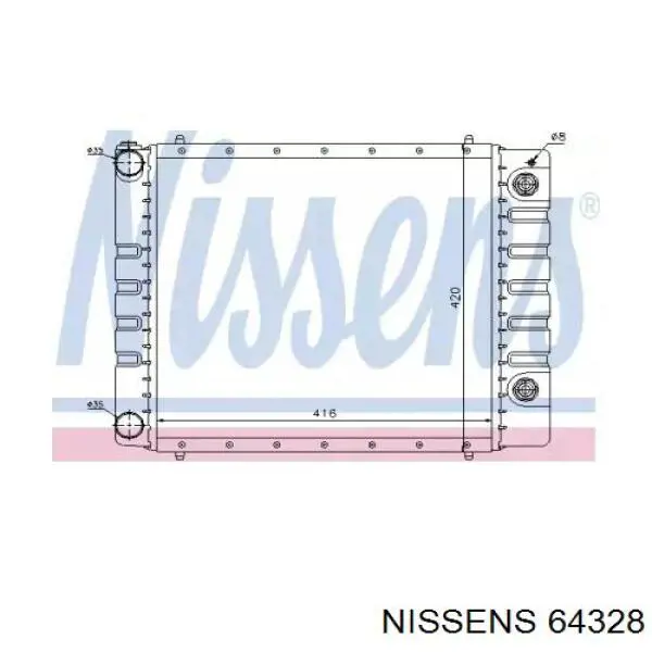 64328 Nissens радіатор охолодження двигуна