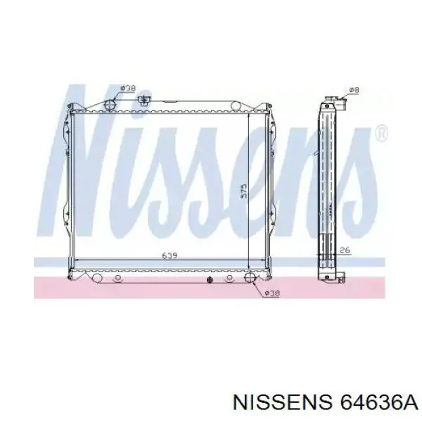 Радіатор основний Nissens 64636A ціна, від 123.73 USD