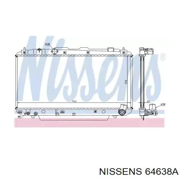 Радіатор основний Nissens 64638A ціна, від 123.43 USD