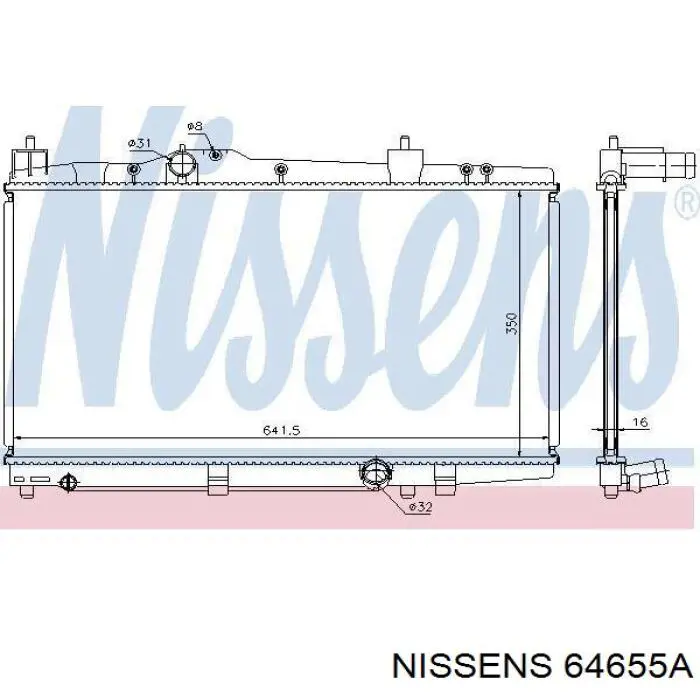 Радіатор основний Nissens 64655A ціна, від 112.94 USD