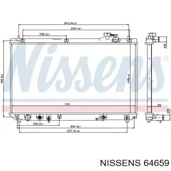 Радіатор основний Nissens 64659 ціна, від 111.12 USD