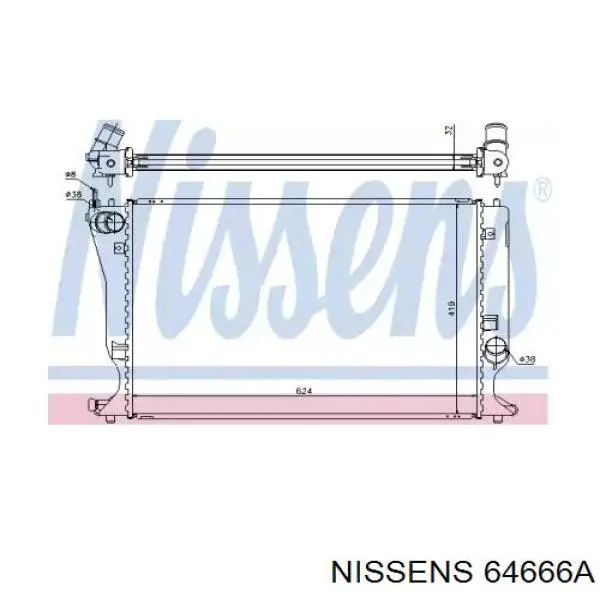 64666A Nissens Радіатор охолодження двигуна