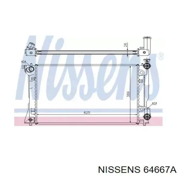 Радіатор основний Nissens 64667A ціна, від 90.07 USD