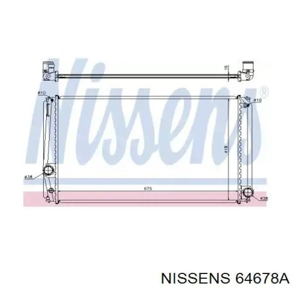 Радіатор основний Nissens 64678A ціна, від 78.73 USD