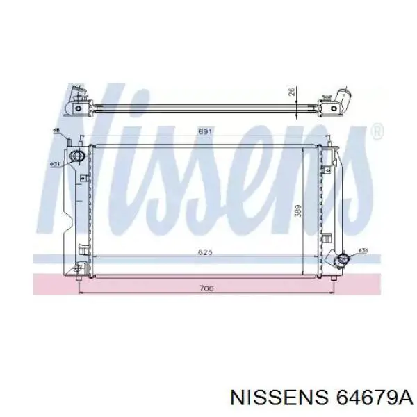 Радіатор основний Nissens 64679A ціна, від 138.84 USD