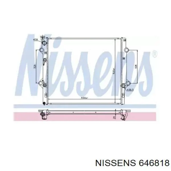 Радіатор основний Nissens 646818 ціна, від 169.16 USD