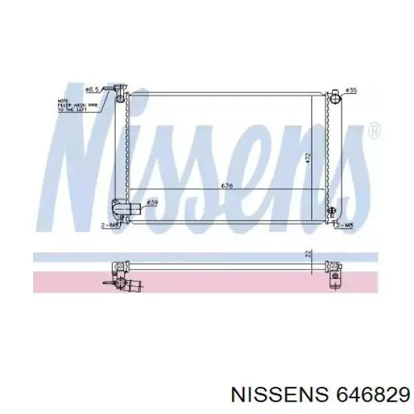 Радіатор охолодження двигуна 646829 Nissens