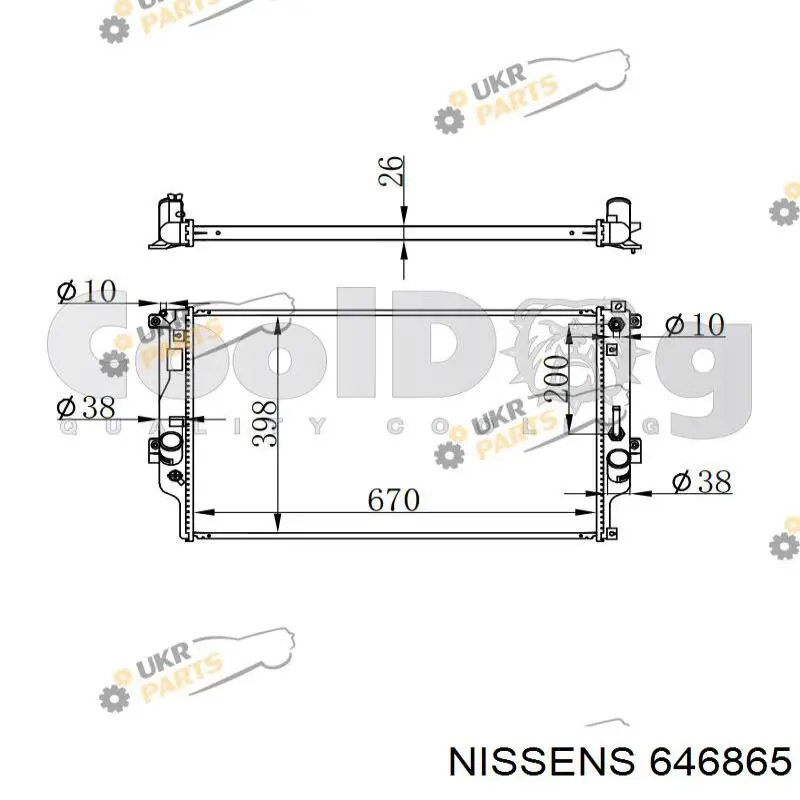 Купити 646865 Nissens Радіатор двигуна
