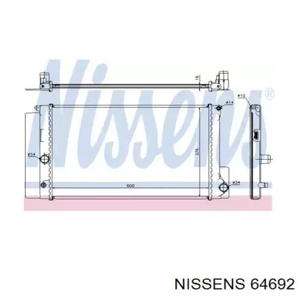 Радіатор основний Nissens 64692 ціна, від 71.39 USD