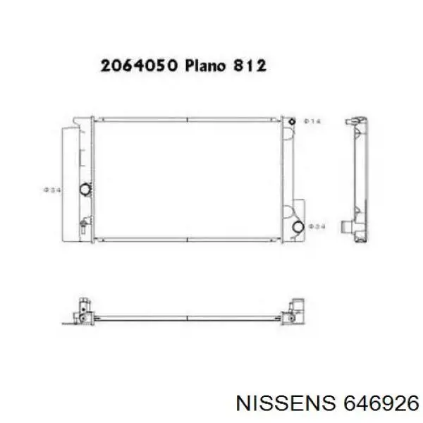 Радіатор основний Nissens 646926 ціна, від 63.49 USD