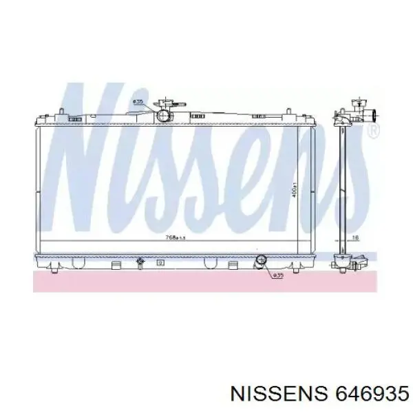Купити 646935 Nissens Радіатор двигуна